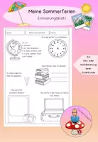 Vorschau - Arbeitsblätter - Rückblick Sommerferien - Deckblatt