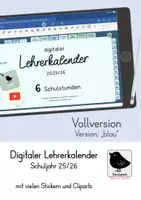 Vorschau - Lehrpläne/Lehrermaterial - Digitaler Lehrerkalender 2025/26 6 Stunden Version "blau" - Deckblatt