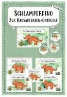Vorschau - Merkblätter - Schlamperdino für vergessene Hausaufgaben - Deckblatt