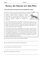 Vorschau - Arbeitsblätter - Tierische Lesegeschichten mit Fragen zum Textverständnis - Deckblatt