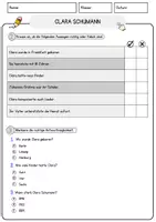 Vorschau - Arbeitsblätter - Clara Schumann Arbeitsblätter mit Fragen + Lösungen Berühmte Persönlichkeiten Lesetext - Seite 2