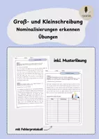 Vorschau - Arbeitsblätter - Übungen - Nominalisierung erkennen (inkl. Musterlösung) - Deckblatt