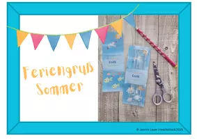 Vorschau - Mal- und Bastelvorlagen - Sommerferiengruß - Seite 1