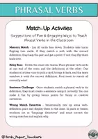 Vista previa - Juegos / Gamificación - Phrasal verbs B1 match up activity - página 1