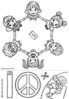 Vorschau - Spiele - 3D-Ausmalbilder "Zusammenhalt" Gemeinschaft Malvorlagen - Seite 3
