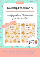 Vorschau - Anderer Materialtyp - Selbstgezeichnete Heftumschläge Sonnenschein & Regenbogen / Cover, Hefteinband, Deckblatt - Deckblatt