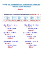 Vorschau - Arbeitsblätter - Flächenihalt von Rechteck und Quadrat berechnen - Seite 2