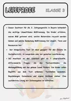 Vorschau - Arbeitsblätter - Leseprobe Klasse 3: Warum Mülltrennung unsere Zukunft schützt, Probevorbereitung - Deckblatt