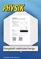 Vorschau - Arbeitsblätter - Übungblatt: Elektrische Energe und elektrische Leistung - Deckblatt