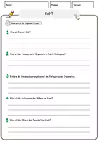 Vorschau - Arbeitsblätter - Kant Arbeitsblätter mit Fragen + Lösungen Religion Leseverstehen und Wortschatz - Seite 3