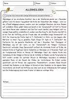 Vorschau - Arbeitsblätter - Allerheiligen Arbeitsblätter mit Fragen + Lösungen Religion Lesetext - Seite 1