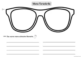 Vorschau - Arbeitsblätter - Meine Ferienbrille - Reflexionsblatt für den Schuljahresbeginn - Seite 1