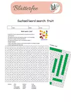 Vorschau - Arbeitsblätter - Suchsel / word search: fruit I Wortschatz - Deckblatt