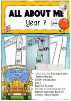 Vorschau - Arbeitsblätter - All about me Year 7 Klasse 7 Steckbrief Back to School Englisch - Deckblatt