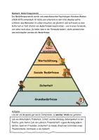 Vorschau - Arbeitsblätter - Mensch und Glück- Maslow's Bedürfnispyramide - Deckblatt