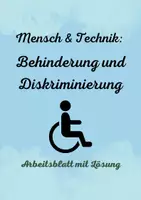 Vorschau - Arbeitsblätter - Behinderung und Diskriminierung - Arbeitsblatt Ethik - Deckblatt