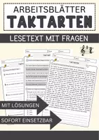 Vorschau - Arbeitsblätter - Taktarten Arbeitsblätter mit Fragen + Lösungen Religion Leseverstehen und Wortschatz - Deckblatt