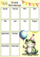 Vorschau - Poster - Froschklasse Geburtstagskalender - Seite 1