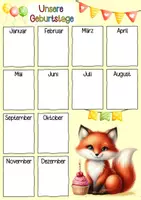 Vorschau - Poster - Fuchsklasse Geburtstagskalender - Seite 1