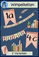 Vorschau - Poster - Wimpelketten "Herzlich Willkommen" und eine Variante für jede Klasse – Deko zum Schulstart & Einschulung - Deckblatt