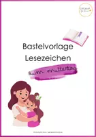 Vorschau - Mal- und Bastelvorlagen - Zum Muttertag _ Lesezeichen Bastelvorlage - Deckblatt
