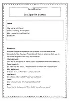 Vorschau - Arbeitsblätter - Lesetheater / Rollenspiel im Winter: "Die Schneespur" (3.-5. Klasse; Leseförderung; DaZ-geeignet) - Deckblatt