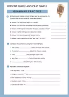 Vorschau - Arbeitsblätter - Grammatiktraining: Present Simple & Past Simple anwenden - Deckblatt