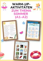 Vorschau - Präsentationen/Tafelbilder - Warm-up-Aktivitäten zum Thema Sommer (A1–A2) - Deckblatt