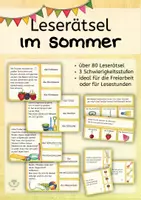 Vorschau - Spiele - Sommerliche Leserätsel - 80 Klammerkarten - Deckblatt