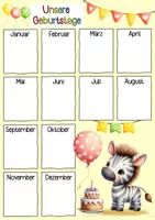 Vorschau - Poster - Zebraklasse Geburtstagskalender - Seite 2