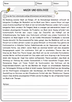 Vorschau - Arbeitsblätter - Musik und Biologie Arbeitsblätter mit Fragen + Lösungen Musik Leseverstehen und Wortschatz - Seite 1