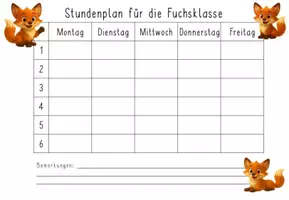 Vorschau - Poster - editierbarer Stundenplan Fuchsklasse #Klassentier - Seite 3