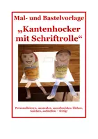 Vorschau - Mal- und Bastelvorlagen - Bastelvorlage "Kantenhocker mit Schriftrolle" - Deckblatt