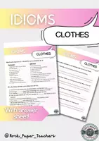 Vista previa - Hojas de trabajo - Clothes idioms worksheet - (b2+) - Portada