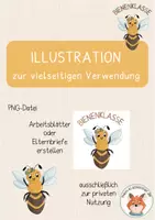 Vorschau - Bildkarten - Bienenklasse- Illustration zur freien Verwendung (nicht kommerziell) - Deckblatt