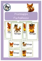 Vorschau - Bildkarten - Postmappe Schilder Fuchsklasse #Klassentier - Deckblatt