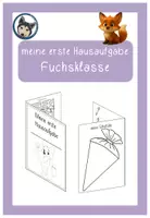 Vorschau - Arbeitsblätter - erste Hausaufgabe Fuchsklasse #Klassentier - Deckblatt