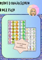 Vorschau - Mal- und Bastelvorlagen - Mini Lobkärtchen Englisch - Deckblatt