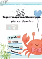 Vorschau - Bildkarten - Krabbenklasse Tagestransparenz Stundenplan Krabben - Deckblatt