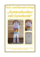 Vorschau - Mal- und Bastelvorlagen - Bastelvorlage "Kantenhocker mit Geschenk" - Deckblatt