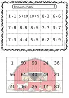 Vorschau - Arbeitsblätter - Einmaleins-Puzzles: Üben und Festigung der Multiplikation mit Selbstkontrolle - Seite 1