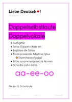 Vorschau - Arbeitsblätter - Doppelte Selbstlaute/Vokale - Deckblatt