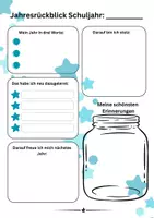 Vorschau - Arbeitsblätter - Jahresrückblick Schuljahr - Deckblatt
