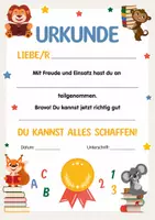 Vorschau - Poster - Urkunden & Mini-Zeugnisse für Kinder (6 Stück) – für Teilnahme, Einsatz, kleine Erfolge und Auszeichnungen im Schulalltag oder bei Veranstaltungen. Ideal zur Motivation von Kindern. - Seite 2