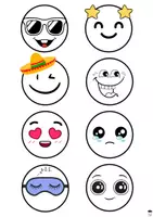Vorschau - Mal- und Bastelvorlagen - Emojis Namensschilder für die Klasse - Seite 3