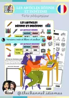Vista previa - Hojas de trabajo - ARTICLES DÉFINIS ET INDÉFINIS & FOURNITURES SCOLAIRES - Portada