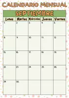 Vista previa - Para docentes: organización, planificación y formación - Calendario mensual - Cuaderno del profesor 25/26 - página 1