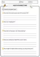 Vorschau - Arbeitsblätter - Audioverarbeitung Arbeitsblätter mit Fragen + Lösungen Informatik Lesetext - Seite 3