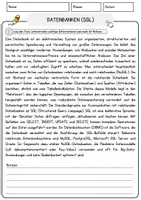 Vorschau - Arbeitsblätter - Datenbanken (SQL) Arbeitsblätter mit Fragen + Lösungen Informatik Lesetext - Seite 1