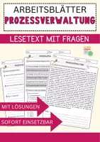 Vorschau - Arbeitsblätter - Prozessverwaltung Arbeitsblätter mit Fragen + Lösungen Informatik Leseverstehen und Wortschatz - Deckblatt